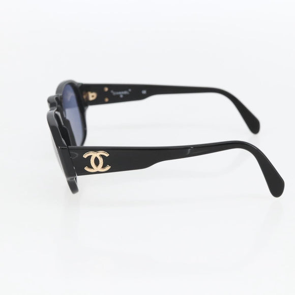 CHANEL Sunglasses plastic Black CC Auth 156145