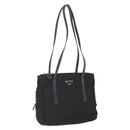 PRADA Shoulder Bag Nylon Leather Black Silver Auth 156148-1