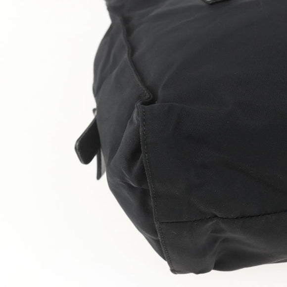 PRADA Shoulder Bag Nylon Leather Black Silver Auth 156148