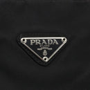 PRADA Shoulder Bag Nylon Leather Black Silver Auth 156148-17