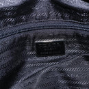 PRADA Shoulder Bag Nylon Leather Black Silver Auth 156148-18