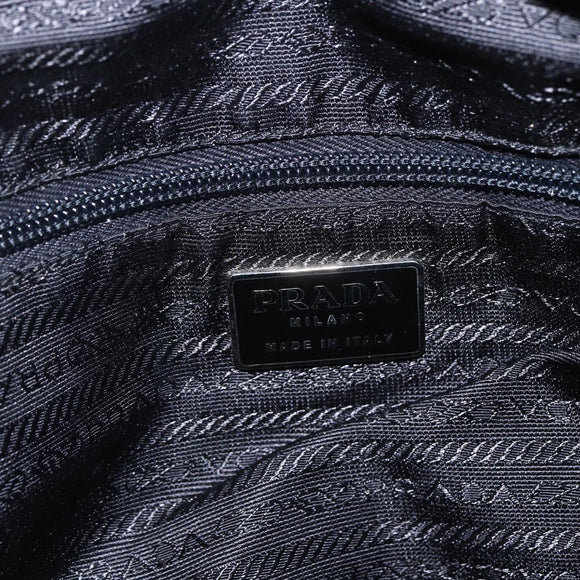 PRADA Shoulder Bag Nylon Leather Black Silver Auth 156148