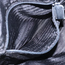 PRADA Shoulder Bag Nylon Leather Black Silver Auth 156148-22