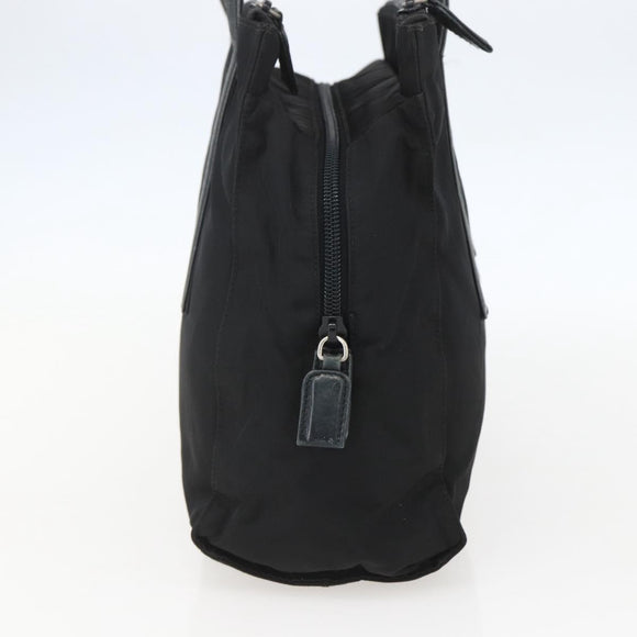 PRADA Shoulder Bag Nylon Leather Black Silver Auth 156148