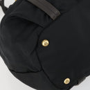 PRADA Hand Bag Nylon Leather 2way Black Gold Auth 156149-15