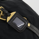PRADA Hand Bag Nylon Leather 2way Black Gold Auth 156149-19
