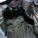 PRADA Hand Bag Nylon Leather 2way Black Gold Auth 156149-22