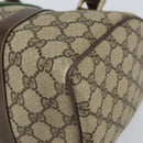 GUCCI GG Supreme Web Sherry Line Boston Bag PVC Beige Gold 010 378 Auth 156155-10