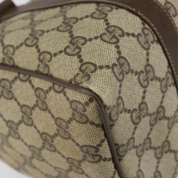 GUCCI GG Supreme Web Sherry Line Boston Bag PVC Beige Gold 010 378 Auth 156155