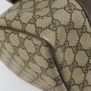 GUCCI GG Supreme Web Sherry Line Boston Bag PVC Beige Gold 010 378 Auth 156155-13