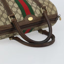 GUCCI GG Supreme Web Sherry Line Boston Bag PVC Beige Gold 010 378 Auth 156155-7