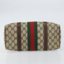 GUCCI GG Supreme Web Sherry Line Boston Bag PVC Beige Gold 010 378 Auth 156155-9