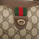 GUCCI GG Supreme Web Sherry Line Boston Bag PVC Beige Gold 40 02 007 Auth 156156-17