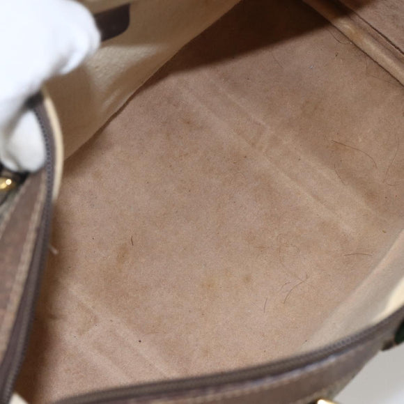 GUCCI GG Supreme Web Sherry Line Boston Bag PVC Beige Gold 40 02 007 Auth 156156