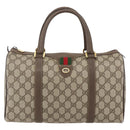 GUCCI GG Supreme Web Sherry Line Boston Bag PVC Beige Gold 40 02 007 Auth 156156-13