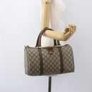 GUCCI GG Supreme Web Sherry Line Boston Bag PVC Beige Gold 40 02 007 Auth 156156-22