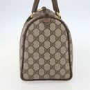 GUCCI GG Supreme Web Sherry Line Boston Bag PVC Beige Gold 40 02 007 Auth 156156-4