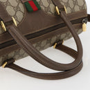GUCCI GG Supreme Web Sherry Line Boston Bag PVC Beige Gold 40 02 007 Auth 156156-7