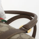 GUCCI GG Supreme Web Sherry Line Boston Bag PVC Beige Gold 40 02 007 Auth 156156-8