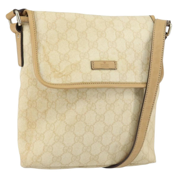 GUCCI GG Supreme Shoulder Bag PVC Ivory Gold 223666 Auth 156157