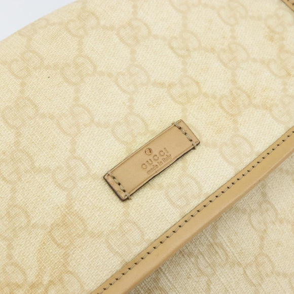 GUCCI GG Supreme Shoulder Bag PVC Ivory Gold 223666 Auth 156157