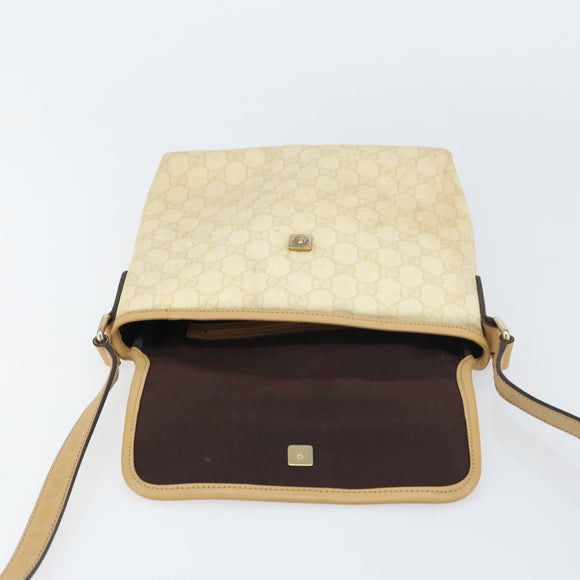 GUCCI GG Supreme Shoulder Bag PVC Ivory Gold 223666 Auth 156157
