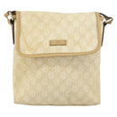 GUCCI GG Supreme Shoulder Bag PVC Ivory Gold 223666 Auth 156157-2