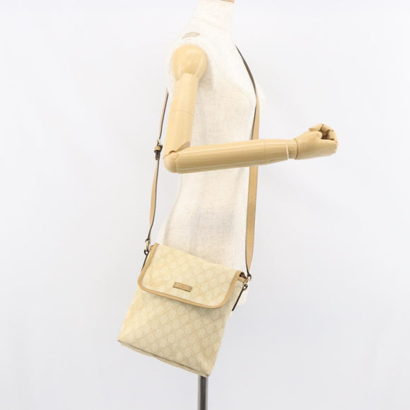 GUCCI GG Supreme Shoulder Bag PVC Ivory Gold 223666 Auth 156157