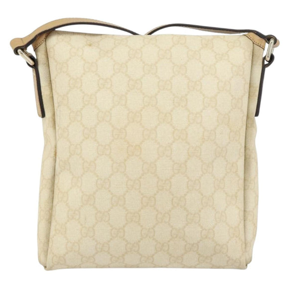GUCCI GG Supreme Shoulder Bag PVC Ivory Gold 223666 Auth 156157
