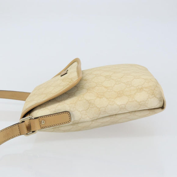 GUCCI GG Supreme Shoulder Bag PVC Ivory Gold 223666 Auth 156157