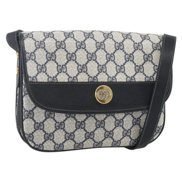 GUCCI GG Supreme Shoulder Bag PVC Red Gold Auth 156158