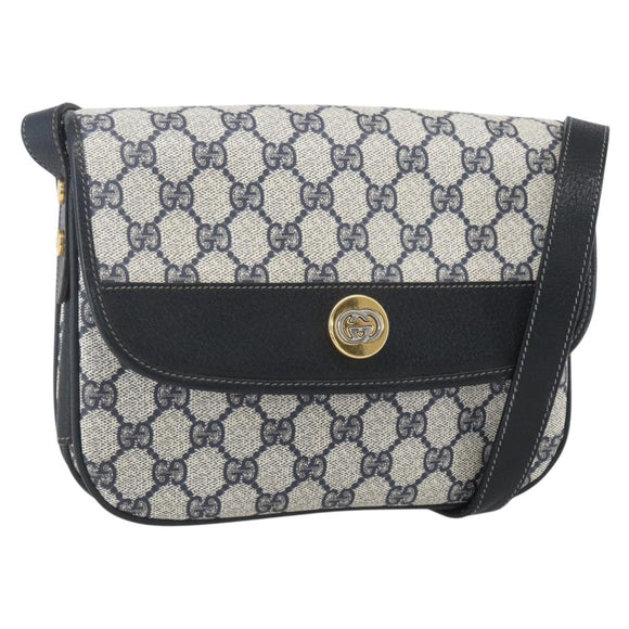 GUCCI GG Supreme Shoulder Bag PVC Red Gold Auth 156158