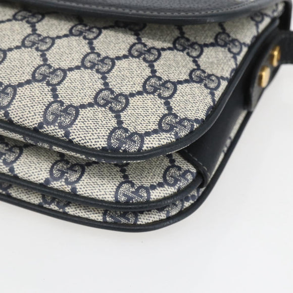 GUCCI GG Supreme Shoulder Bag PVC Red Gold Auth 156158