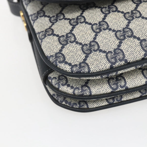 GUCCI GG Supreme Shoulder Bag PVC Red Gold Auth 156158