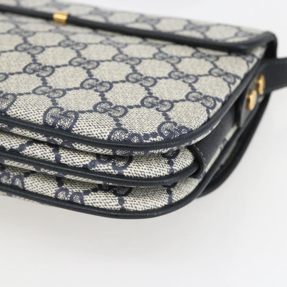 GUCCI GG Supreme Shoulder Bag PVC Red Gold Auth 156158