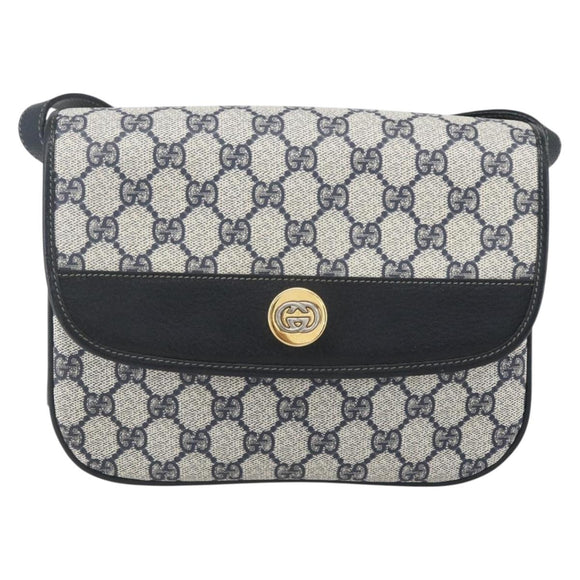 GUCCI GG Supreme Shoulder Bag PVC Red Gold Auth 156158