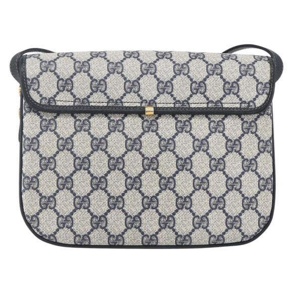 GUCCI GG Supreme Shoulder Bag PVC Red Gold Auth 156158