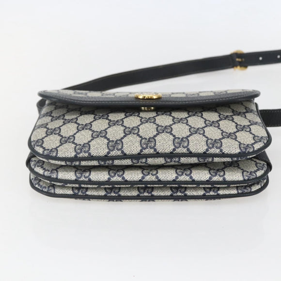 GUCCI GG Supreme Shoulder Bag PVC Red Gold Auth 156158