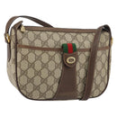 GUCCI GG Supreme Web Sherry Line Bag PVC Beige Gold 89 02 032 Auth 156159-1
