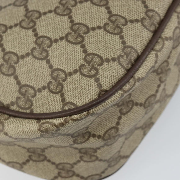 GUCCI GG Supreme Web Sherry Line Bag PVC Beige Gold 89 02 032 Auth 156159