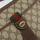 GUCCI GG Supreme Web Sherry Line Bag PVC Beige Gold 89 02 032 Auth 156159-14