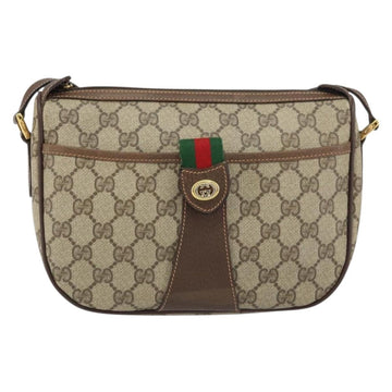 GUCCI GG Supreme Web Sherry Line Bag PVC Beige Gold 89 02 032 Auth 156159 - 0