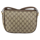 GUCCI GG Supreme Web Sherry Line Bag PVC Beige Gold 89 02 032 Auth 156159-3