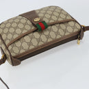 GUCCI GG Supreme Web Sherry Line Bag PVC Beige Gold 89 02 032 Auth 156159-6