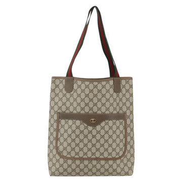 GUCCI GG Supreme Web Sherry Line Tote Bag PVC Beige Red 39 02 003 Auth 156160 - 0