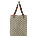 GUCCI GG Supreme Web Sherry Line Tote Bag PVC Beige Red 39 02 003 Auth 156160-3