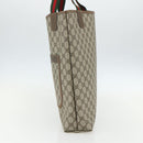 GUCCI GG Supreme Web Sherry Line Tote Bag PVC Beige Red 39 02 003 Auth 156160-5