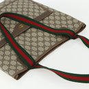 GUCCI GG Supreme Web Sherry Line Tote Bag PVC Beige Red 39 02 003 Auth 156160-6