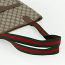 GUCCI GG Supreme Web Sherry Line Tote Bag PVC Beige Red 39 02 003 Auth 156160-7