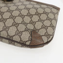 GUCCI GG Supreme Web Sherry Line Bag PVC Beige Gold 39 02 026 Auth 156161-9